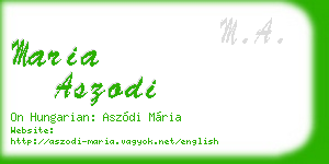 maria aszodi business card