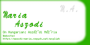 maria aszodi business card